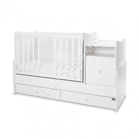 Кроватка детская Lorelli TRIO PLUS 160x70 см White